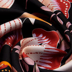 Bruna (black/orange)- soft and lightweight Italian foulard from pure silk - Fratelli Orsini - Luxury Italian Scarf - Handmade in Italy - 4