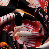 Bruna (black/orange)- soft and lightweight Italian foulard from pure silk - Fratelli Orsini - Luxury Italian Scarf - Handmade in Italy - 4