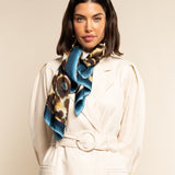 Bruna (blue)- soft and lightweight Italian foulard from pure silk - Fratelli Orsini - Luxury Italian Scarf - Handmade in Italy - 6