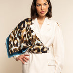 Bruna (blue)- soft and lightweight Italian foulard from pure silk - Fratelli Orsini - Luxury Italian Scarf - Handmade in Italy - 7