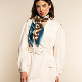 Bruna (blue)- soft and lightweight Italian foulard from pure silk - Fratelli Orsini - Luxury Italian Scarf - Handmade in Italy - 9