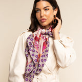 Bruna (pink)- soft and lightweight Italian foulard from pure silk - Fratelli Orsini - Luxury Italian Scarf - Handmade in Italy - 1