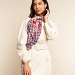 Bruna (pink)- soft and lightweight Italian foulard from pure silk - Fratelli Orsini - Luxury Italian Scarf - Handmade in Italy - 10