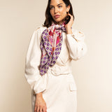 Bruna (pink)- soft and lightweight Italian foulard from pure silk - Fratelli Orsini - Luxury Italian Scarf - Handmade in Italy - 10