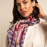 Bruna (pink)- soft and lightweight Italian foulard from pure silk - Fratelli Orsini - Luxury Italian Scarf - Handmade in Italy - 5