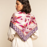 Bruna (pink)- soft and lightweight Italian foulard from pure silk - Fratelli Orsini - Luxury Italian Scarf - Handmade in Italy - 6