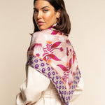 Bruna (pink)- soft and lightweight Italian foulard from pure silk - Fratelli Orsini - Luxury Italian Scarf - Handmade in Italy - 8