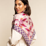Bruna (pink)- soft and lightweight Italian foulard from pure silk - Fratelli Orsini - Luxury Italian Scarf - Handmade in Italy - 8