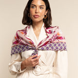Bruna (pink)- soft and lightweight Italian foulard from pure silk - Fratelli Orsini - Luxury Italian Scarf - Handmade in Italy - 9