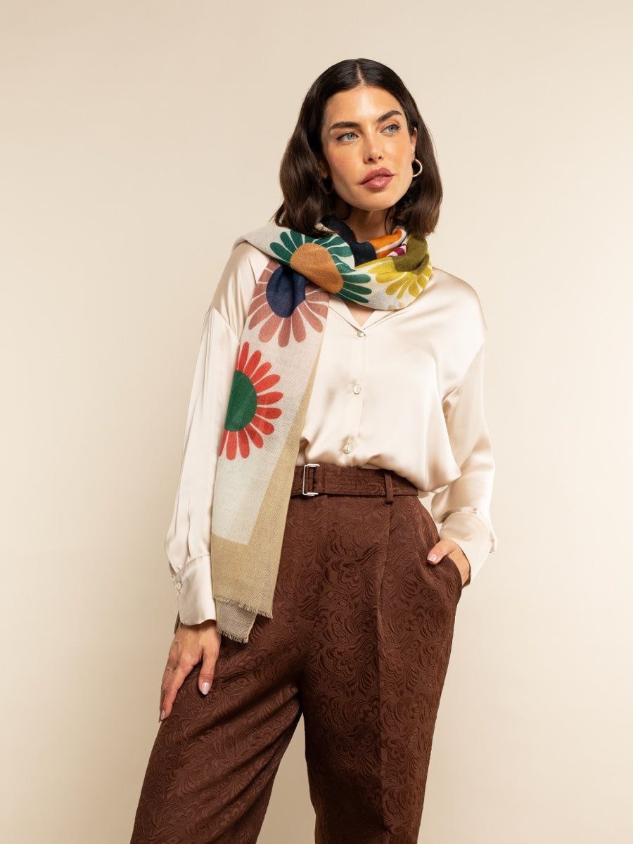 Evelina (yellow) - soft and lightweight Italian scarf from premium wool - Fratelli Orsini - Luxury Italian Scarf - Handmade in Italy - 10