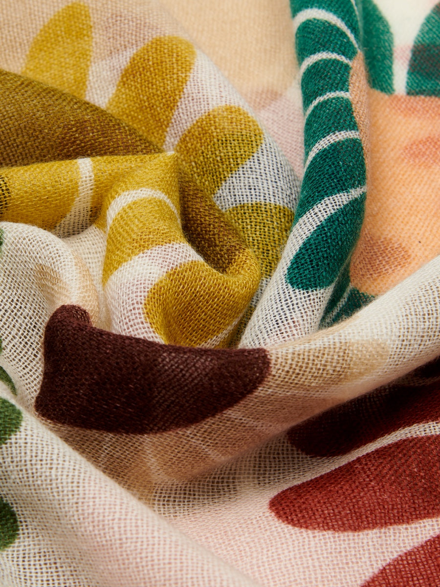 Evelina (yellow) - soft and lightweight Italian scarf from premium wool - Fratelli Orsini - Luxury Italian Scarf - Handmade in Italy - 4