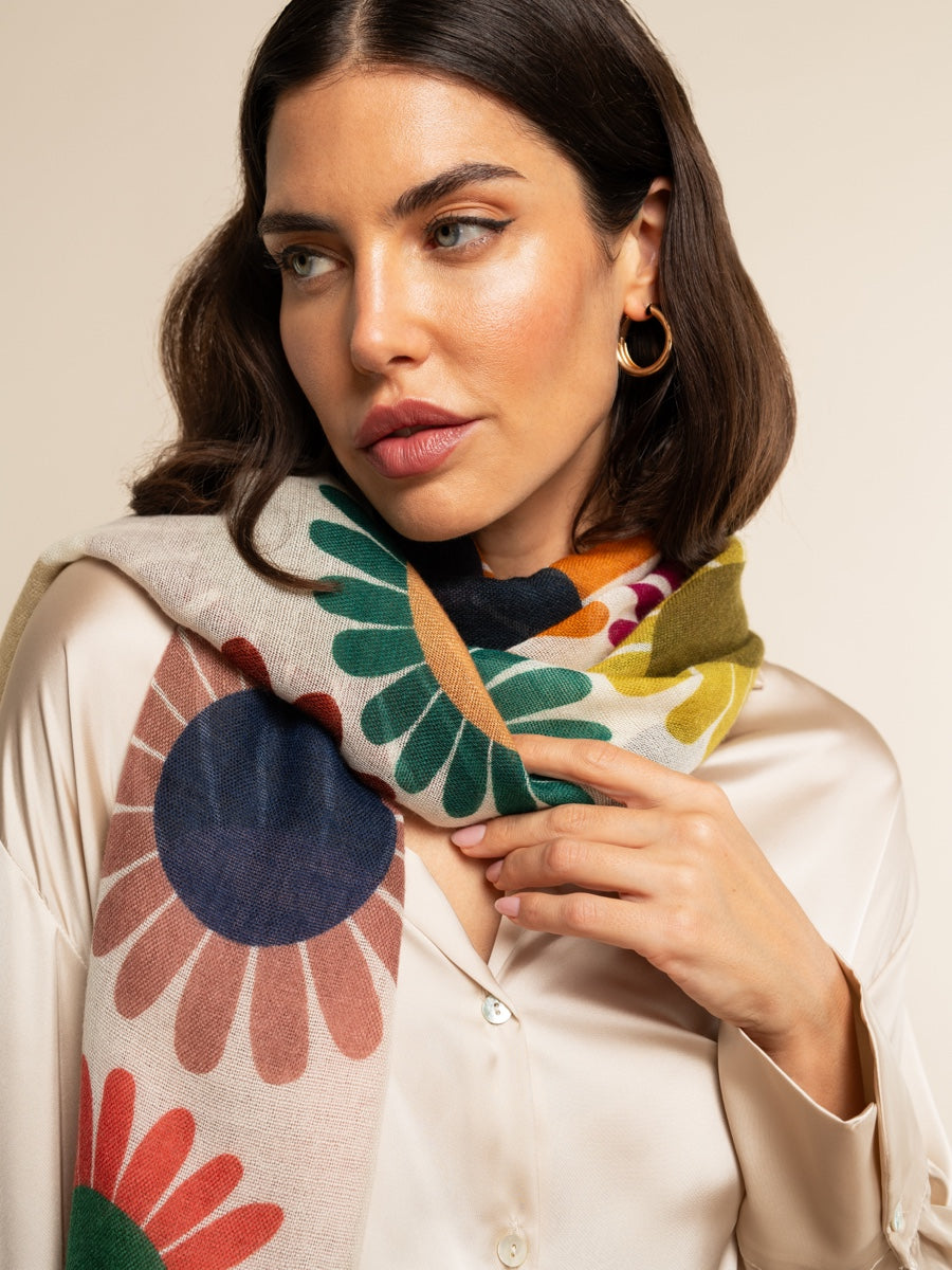 Evelina (yellow) - soft and lightweight Italian scarf from premium wool - Fratelli Orsini - Luxury Italian Scarf - Handmade in Italy - 7