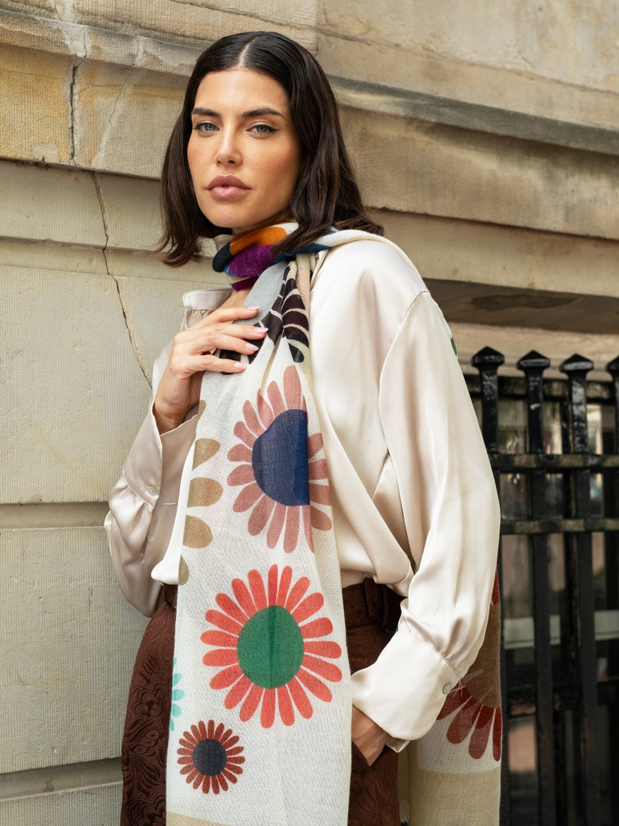 Evelina (yellow) - soft and lightweight Italian scarf from premium wool - Fratelli Orsini - Luxury Italian Scarf - Handmade in Italy - 9