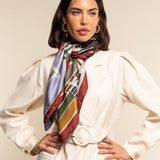 Fiorella (red/blue) - soft and lightweight Italian foulard from pure silk - Fratelli Orsini - Luxury Italian Scarf - Handmade in Italy - 1