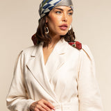 Fiorella (red/blue) - soft and lightweight Italian foulard from pure silk - Fratelli Orsini - Luxury Italian Scarf - Handmade in Italy - 11