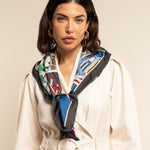 Fiorella (red/blue) - soft and lightweight Italian foulard from pure silk - Fratelli Orsini - Luxury Italian Scarf - Handmade in Italy - 5