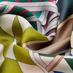Italian Silk Foulard Women Fiorella (green) – Fratelli Orsini® - Luxury Leather Gloves - Made in Italy - 5
