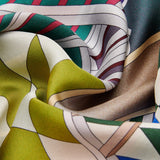 Italian Silk Foulard Women Fiorella (green) – Fratelli Orsini® - Luxury Leather Gloves - Made in Italy - 5