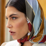 Fiorella (red/blue) - soft and lightweight Italian foulard from pure silk - Fratelli Orsini - Luxury Italian Scarf - Handmade in Italy - 7