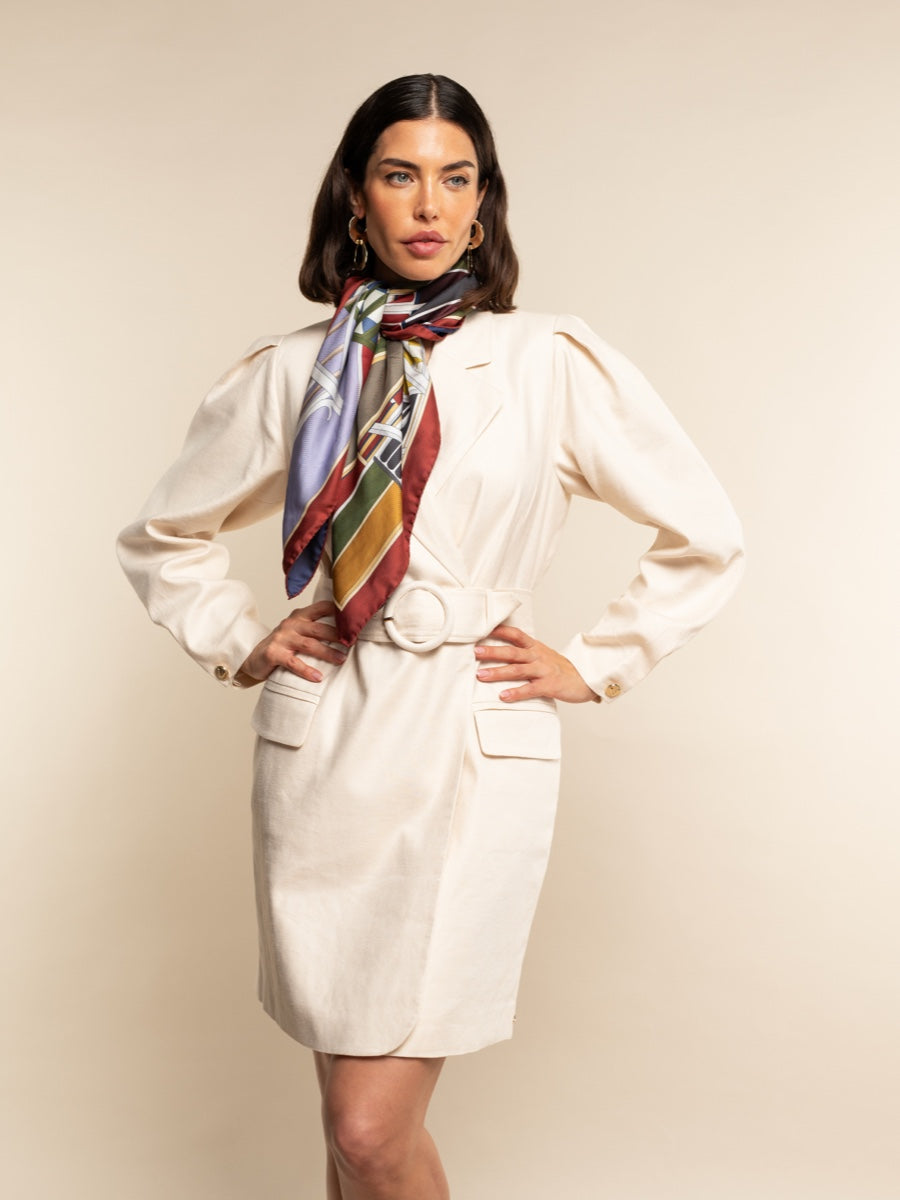 Fiorella (red/blue) - soft and lightweight Italian foulard from pure silk - Fratelli Orsini - Luxury Italian Scarf - Handmade in Italy - 8