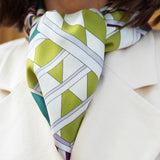 Italian Silk Foulard Women Fiorella (green) – Fratelli Orsini® - Luxury Leather Gloves - Made in Italy - 9