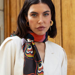 Giorgia (green/pink) - soft and lightweight Italian foulard from pure silk  - Fratelli Orsini - Luxury Italian Scarf - Handmade in Italy - 10