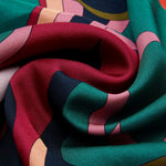 Giorgia (green/pink) - soft and lightweight Italian foulard from pure silk  - Fratelli Orsini - Luxury Italian Scarf - Handmade in Italy - 5