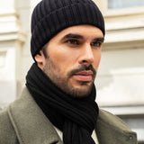 Milano (black) - 100% cashmere ribbed beanie (unisex)- Fratelli Orsini - Luxury Beanie - Handmade in Italy - 11