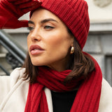 Milano (red) - 100% cashmere ribbed beanie (unisex) - Fratelli Orsini - Luxury Beanie - Handmade in Italy - 11