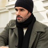 Milano (black) - 100% cashmere ribbed beanie (unisex)- Fratelli Orsini - Luxury Beanie - Handmade in Italy - 6