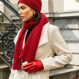 Napoli (red) - 100% cashmere ribbed scarf (unisex) - Fratelli Orsini - Luxury Cashmere Scarf - Handmade in Italy - 13
