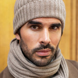 Napoli (brown) - 100% cashmere ribbed scarf (unisex) - Fratelli Orsini - Luxury Cashmere Scarf - Handmade in Italy - 11