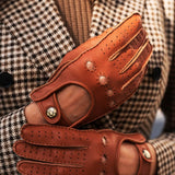 Maria (brown) - Italian driving gloves made of American deerskin leather - Fratelli Orsini - Luxury Driving Gloves - Handmade in Italy - 4