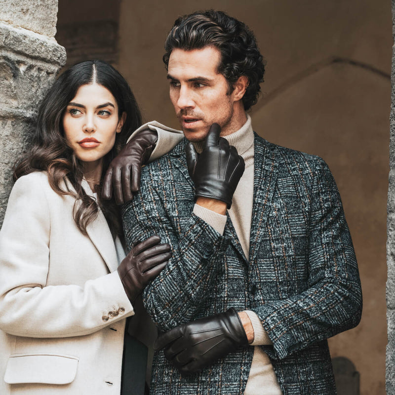 Black Leather Gloves - Handmade in Italy - 100% Cashmere – Luxury Leather Gloves – Handmade in Italy – Fratelli Orsini® - 8