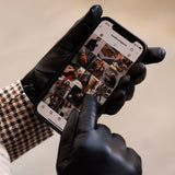 Isabella (black) - Italian lambskin leather gloves with cashmere lining - Fratelli Orsini - Luxury Leather Gloves - Handmade in Italy - 4