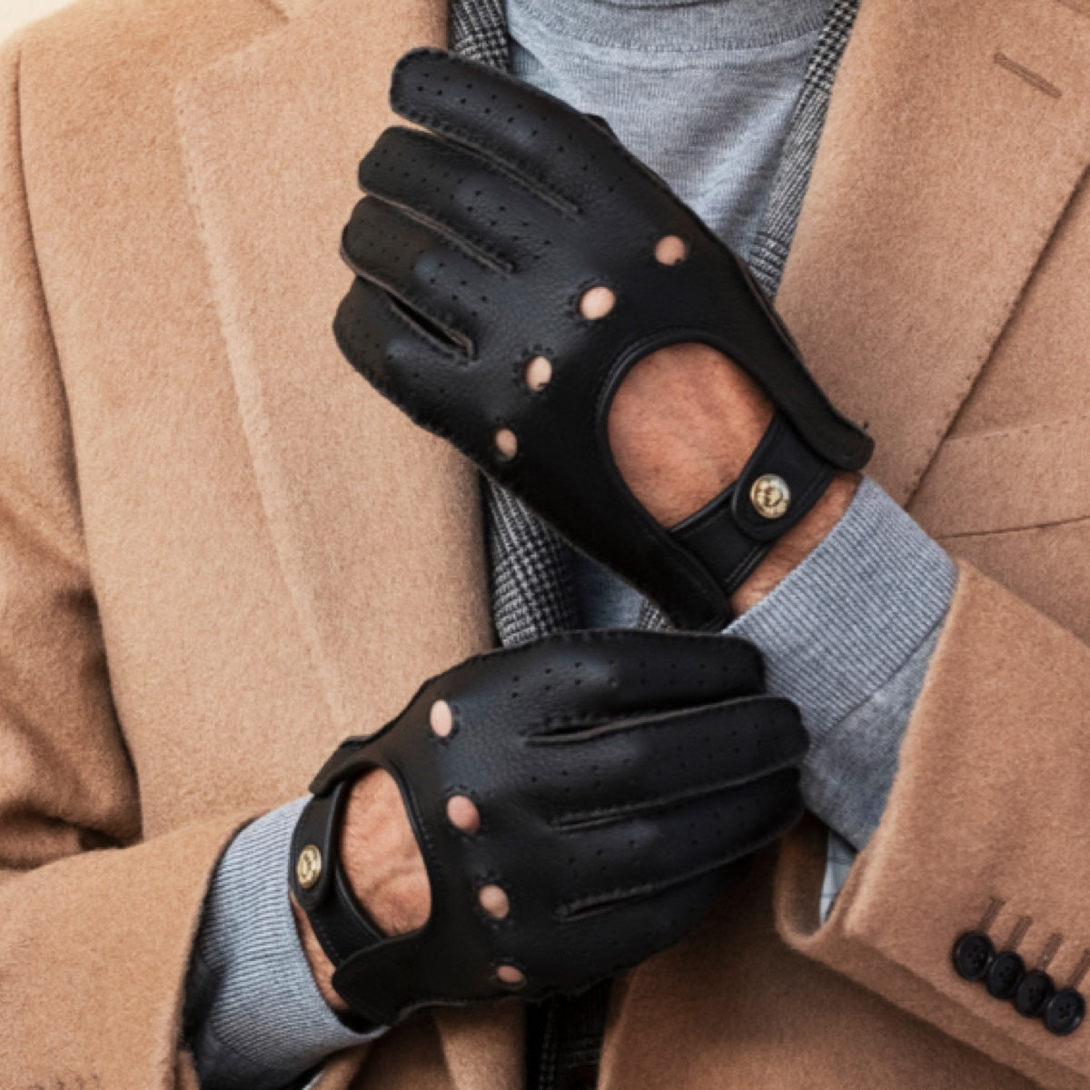 Leonardo (dark brown) - Italian driving gloves made of American deerskin leather - Fratelli Orsini - Luxury Driving Gloves - Handmade in Italy - 8