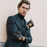 Leonardo (black) - Italian driving gloves made of American deerskin leather - Fratelli Orsini - Luxury Driving Gloves - Handmade in Italy - 5