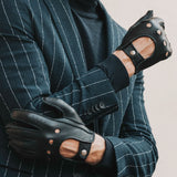 Leonardo (black) - Italian driving gloves made of American deerskin leather - Fratelli Orsini - Luxury Driving Gloves - Handmade in Italy - 7