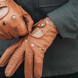 Leonardo (brown) - Italian driving gloves made of American deerskin leather- Fratelli Orsini - Luxury Driving Gloves - Handmade in Italy - 5