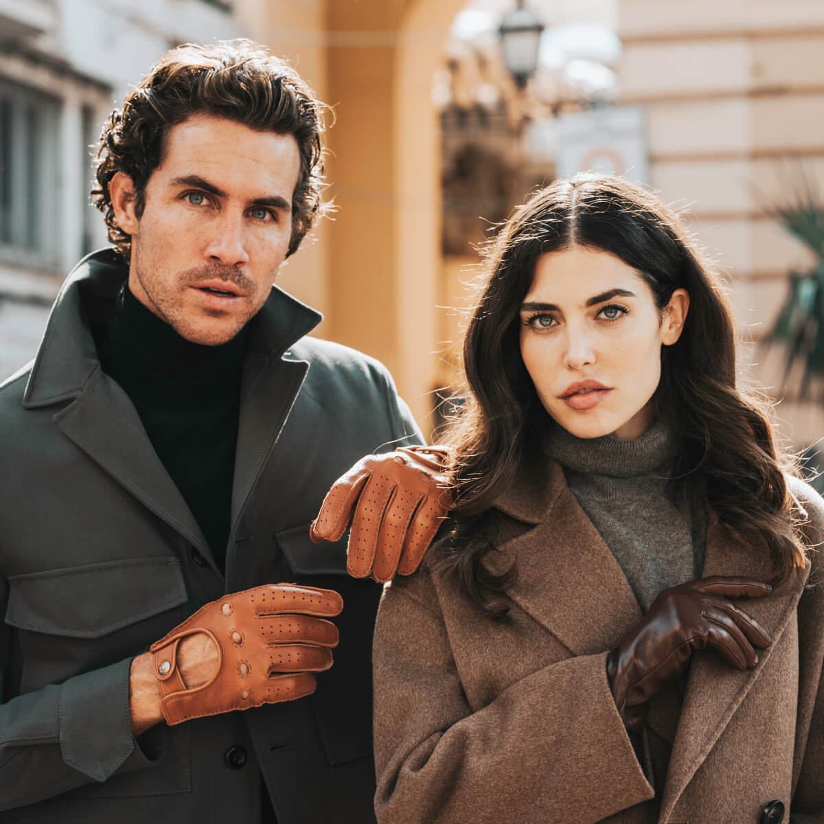 Leonardo (brown) - Italian driving gloves made of American deerskin leather- Fratelli Orsini - Luxury Driving Gloves - Handmade in Italy - 6
