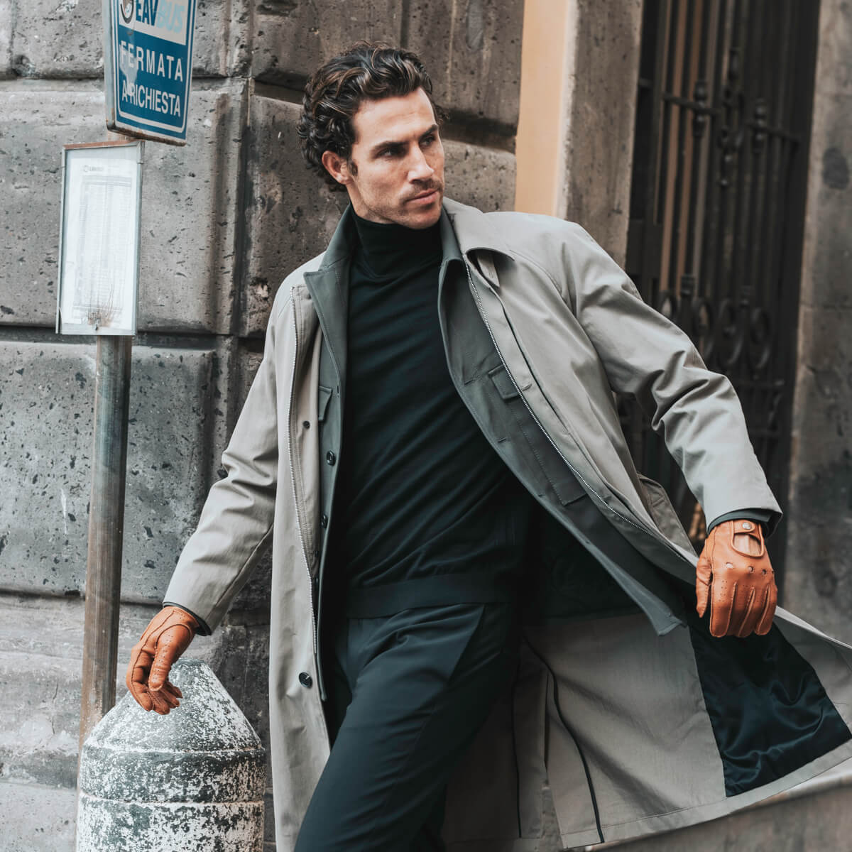 Leonardo (brown) - Italian driving gloves made of American deerskin leather- Fratelli Orsini - Luxury Driving Gloves - Handmade in Italy - 7