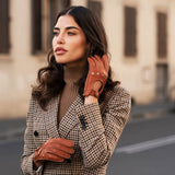 Maria (brown) - Italian driving gloves made of American deerskin leather - Fratelli Orsini - Luxury Driving Gloves - Handmade in Italy - 7