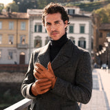 Antonio (brown) - Italian peccary leather gloves with cashmere lining - Fratelli Orsini - Luxury Leather Gloves - Handmade in Italy - 9