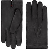 Antonio (black) - Italian peccary leather gloves with cashmere lining