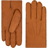 Antonio (brown) - Italian peccary leather gloves with cashmere lining