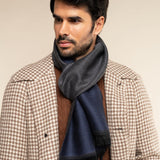 Romeo (blue/grey) - warm and soft scarf from 100% wool - Fratelli Orsini - Luxury Wool Scarf - Handmade in Italy - 2