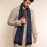 Romeo (blue/grey) - warm and soft scarf from 100% wool - Fratelli Orsini - Luxury Wool Scarf - Handmade in Italy - 11