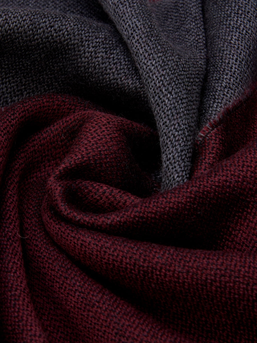 Romeo (red/grey) - warm and soft scarf from 100% wool - Fratelli Orsini - Luxury Wool Scarf - Handmade in Italy - 3