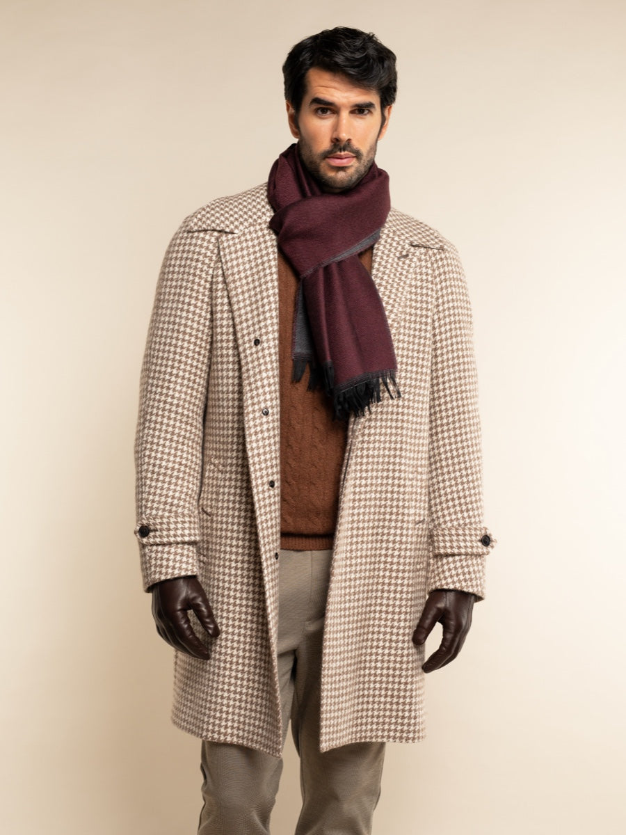 Romeo (red/grey) - warm and soft scarf from 100% wool - Fratelli Orsini - Luxury Wool Scarf - Handmade in Italy - 8