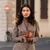 Rossana (cognac) - Italian fingerless lambskin leather driving gloves - Fratelli Orsini - Luxury Driving Gloves - Handmade in Italy - 5